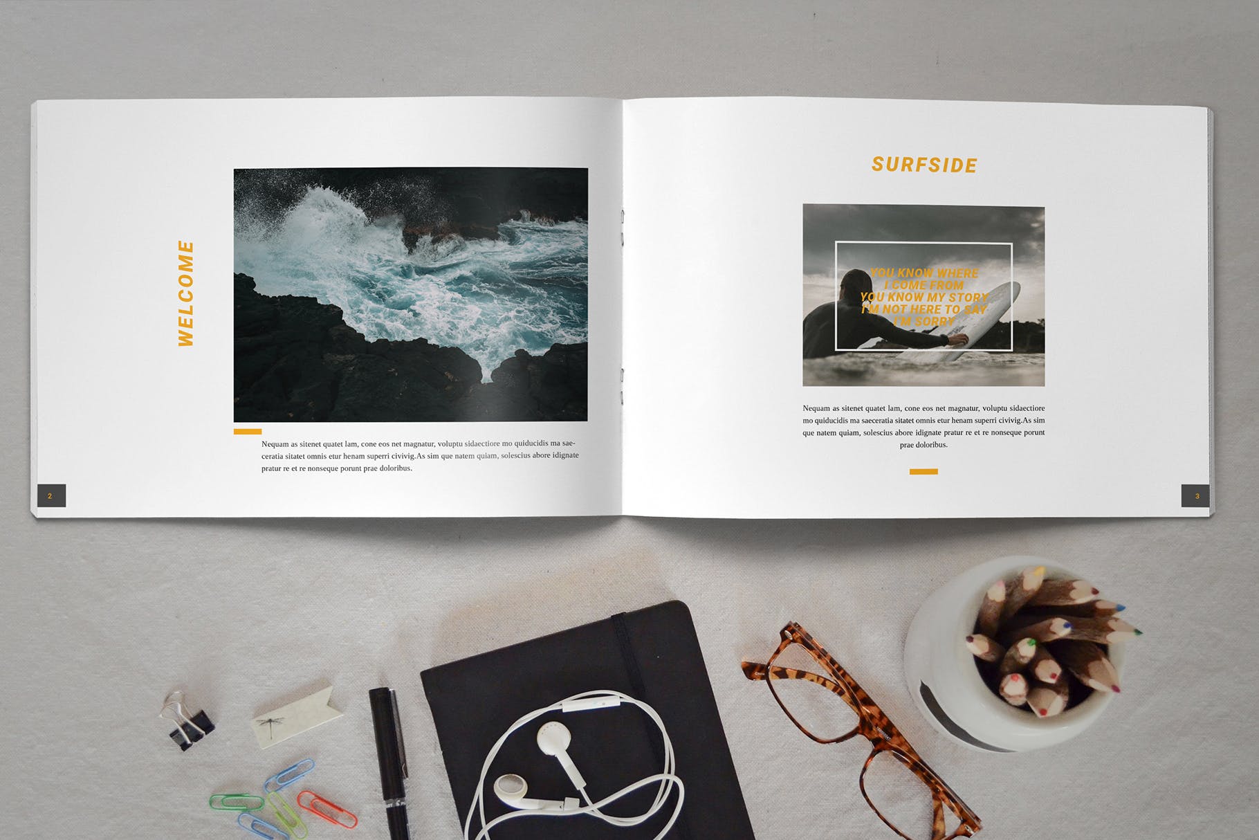 InDesign横版宣传册大洋岛精选目录设计模板模板 InDesign Brochure Catalog Template插图1