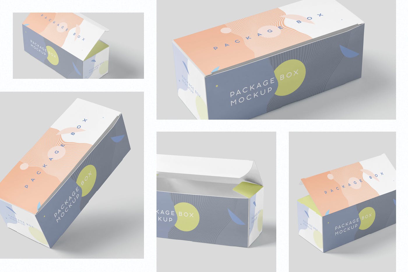 宽矩形包装盒外观设计效果图蚂蚁素材精选 Package Box Mock-Up Set – Wide Rectangle插图(1)