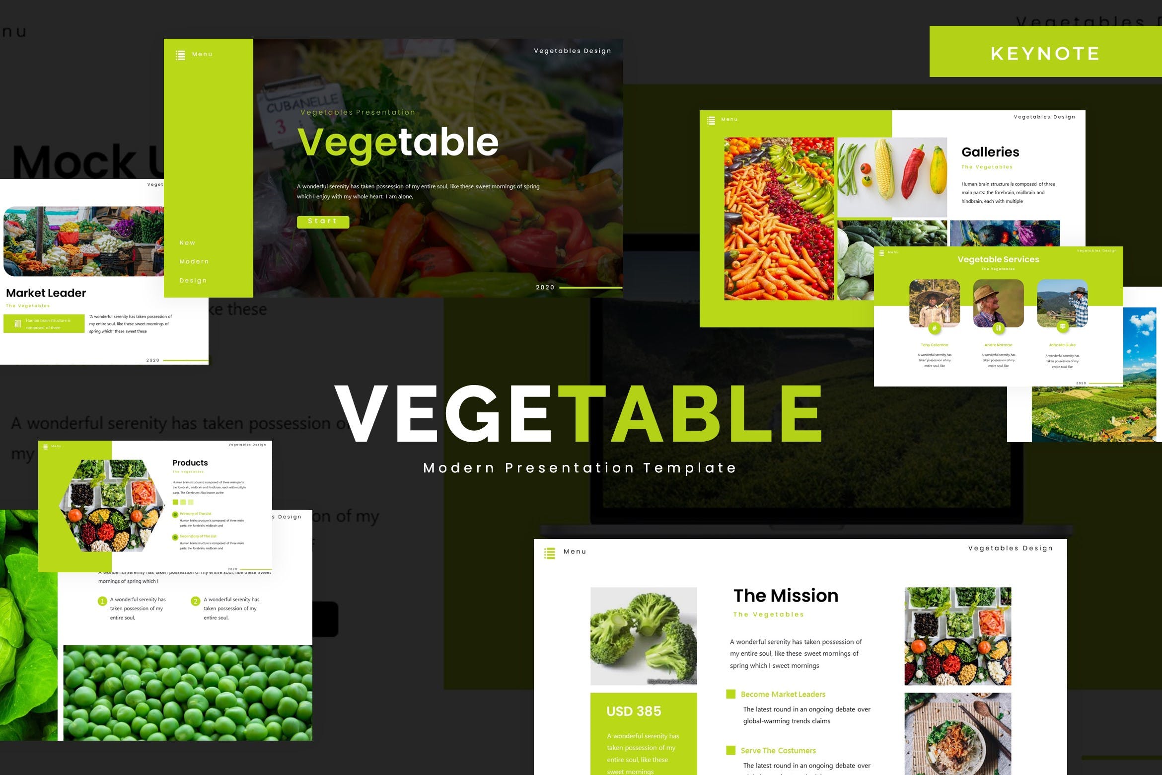 农产品/蔬果品牌演示第一素材精选Keynote模板模板 Vegetable – Keynote Template插图