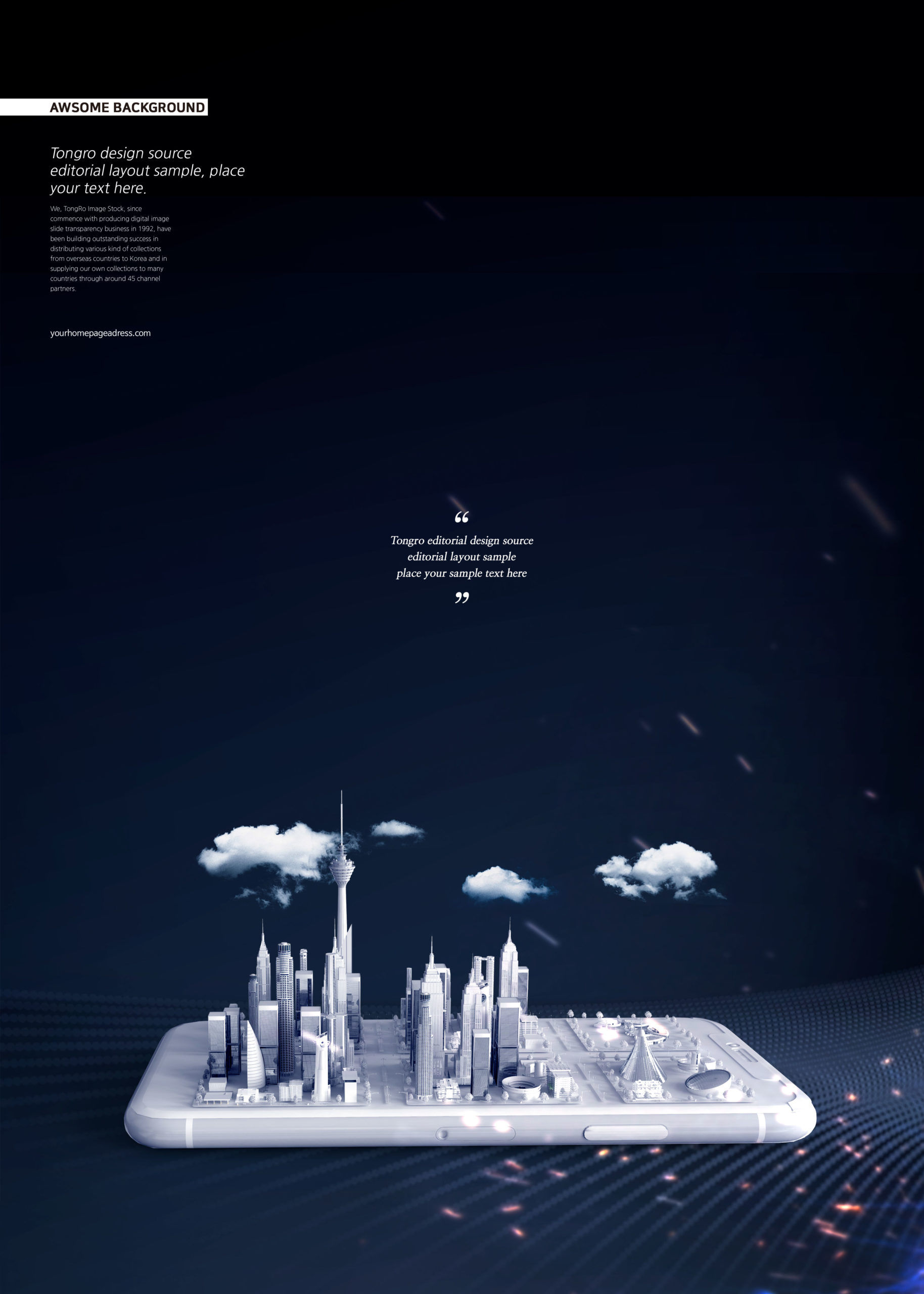 暗黑背景未来科技城市主题海报PSD素材第一素材精选插图