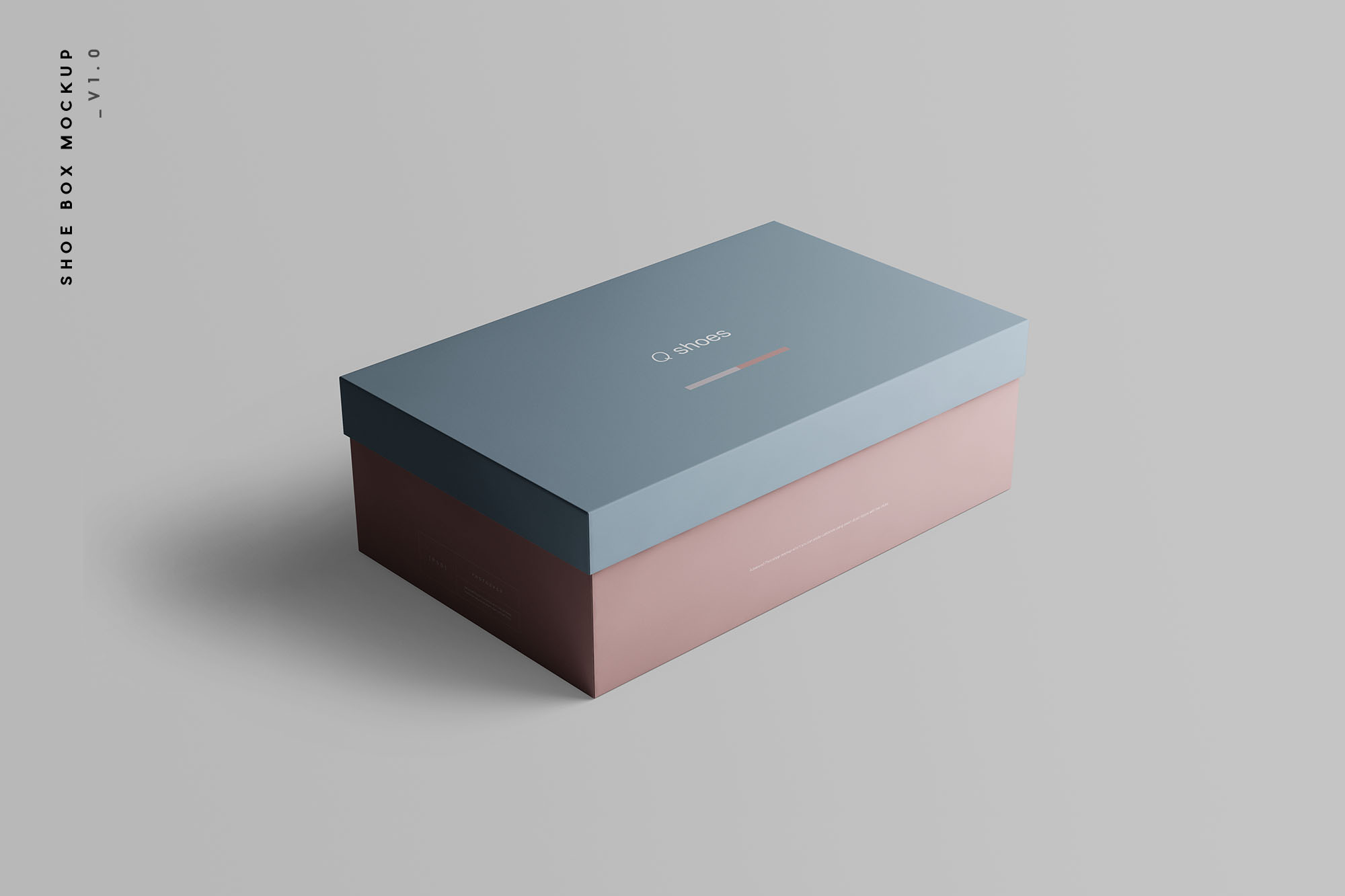 高端女鞋鞋盒外观设计图蚂蚁素材精选模板 Shoe Box Mockup插图