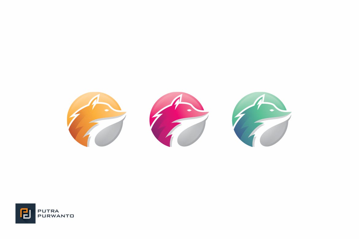 狐狸几何图形品牌Logo设计第一素材精选模板 Fox Brand – Logo Template插图(3)