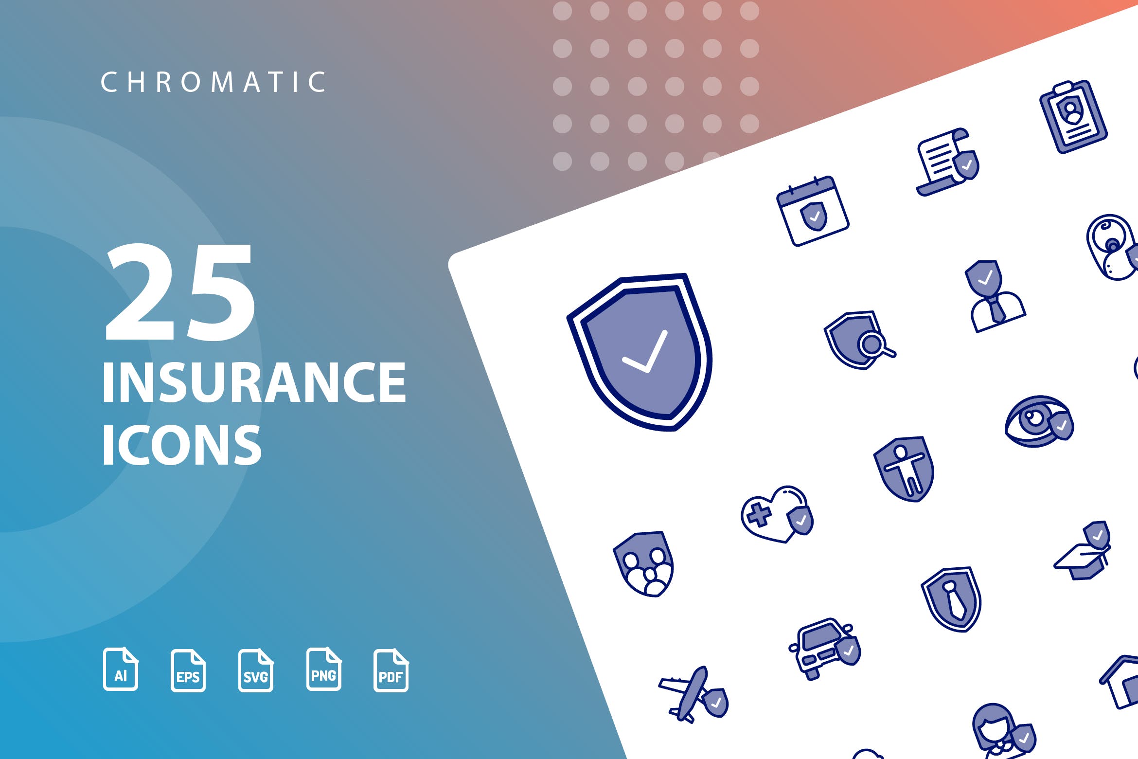25枚Chromatic设计风格保险行业大洋岛精选图标素材 Insurance Chromatic插图 25枚Chromatic设计风格保险行业大洋岛精选图标素材 Insurance Chromatic插图
