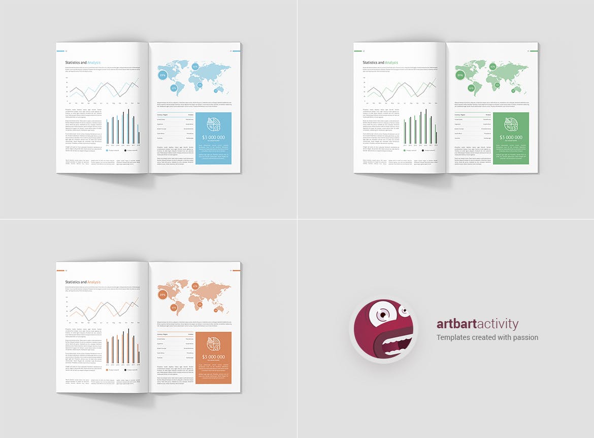 高档企业宣传/年度报告企业画册设计模板 Business Marketing – Company Profile插图(13)