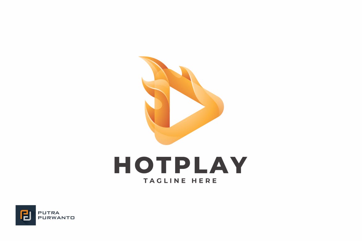 播放器/多媒体品牌Logo设计第一素材精选模板 Hot Play – Logo Template插图(1)