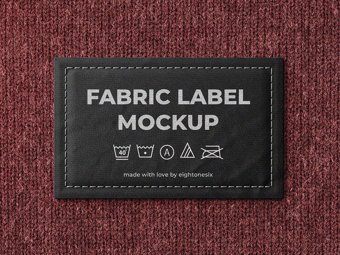 面料服装标签设计大洋岛精选模板 Fabric Label Mock-Up Template插图1