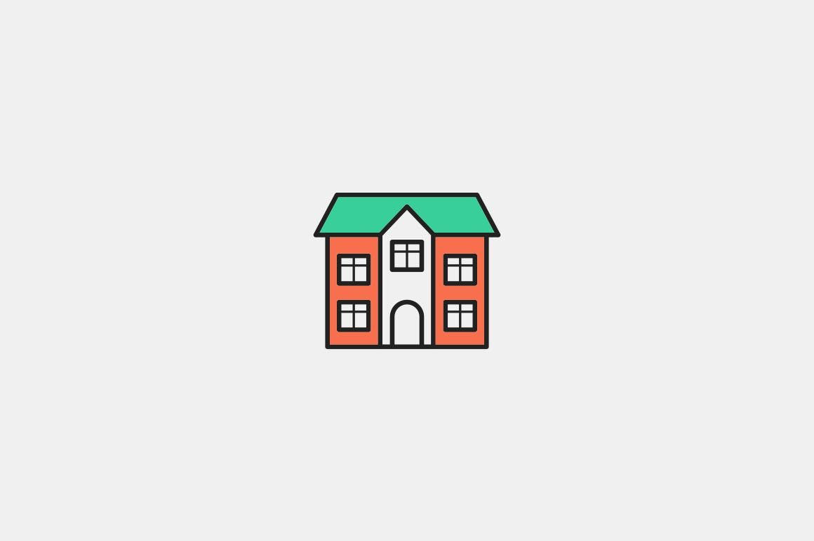 20枚房子&建筑主题矢量线性第一素材精选图标 20 House & Building Icons插图(2)