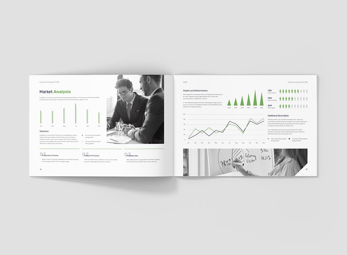 创意多用途横版设计风格企业公司画册排版设计模板 Creative Multipurpose Company Profile Landscape插图8