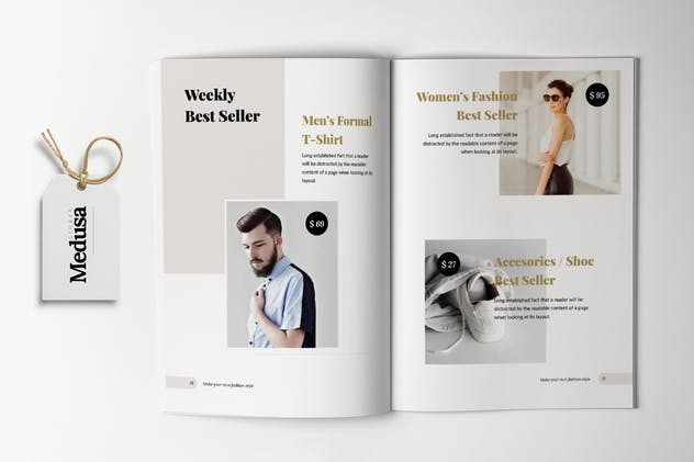 24页时尚产品目录手册版式第一素材精选Lookbook设计模板 MEDUSA – Lookbook Brochure Fashion插图(2)