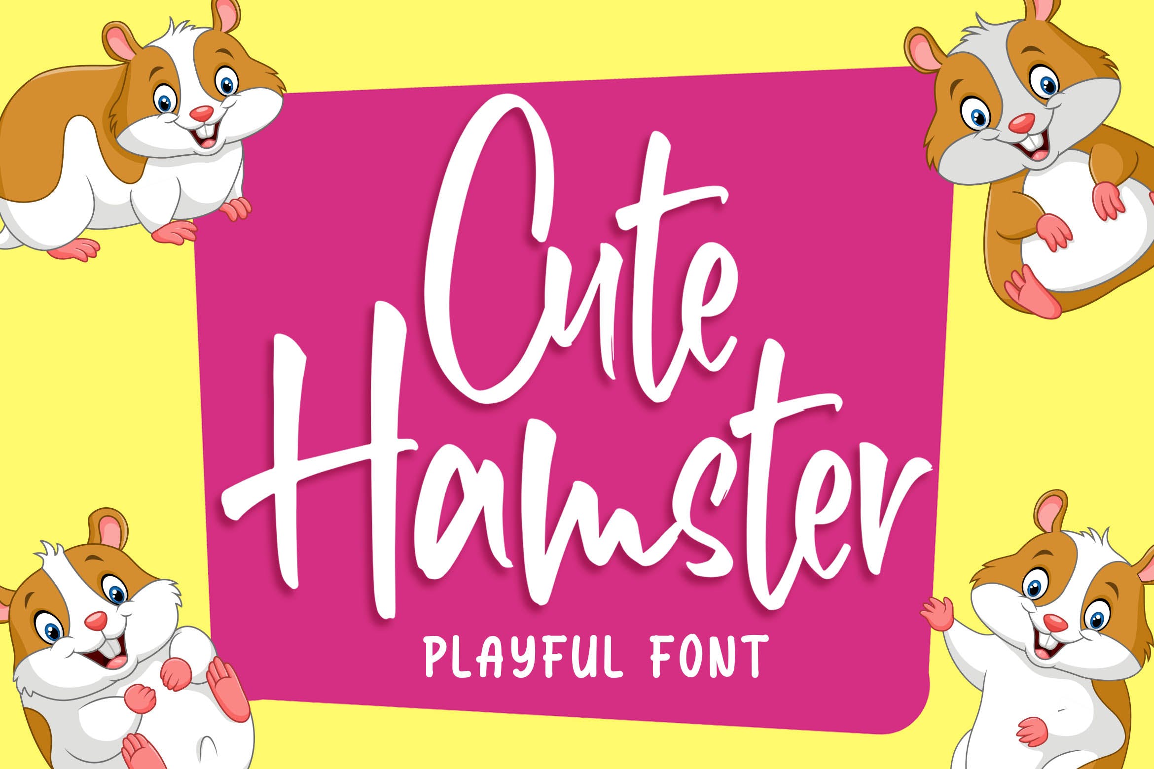 俏皮可爱风格英文手写装饰字体大洋岛精选 Cute Hamster – Playful Font插图