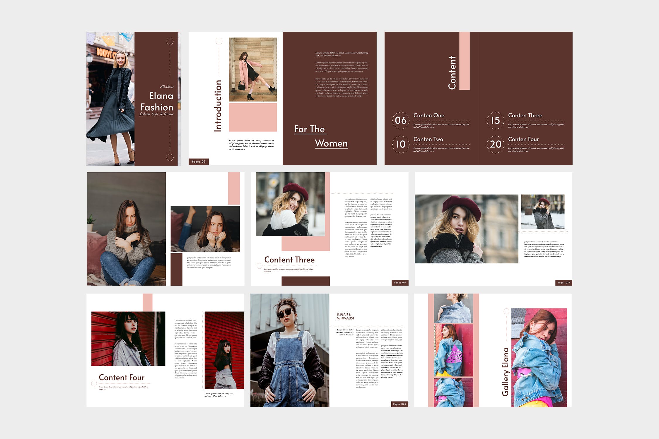 时装产品第一素材精选目录设计模板 Elana Fashion Lookbook Catalogue插图(4)