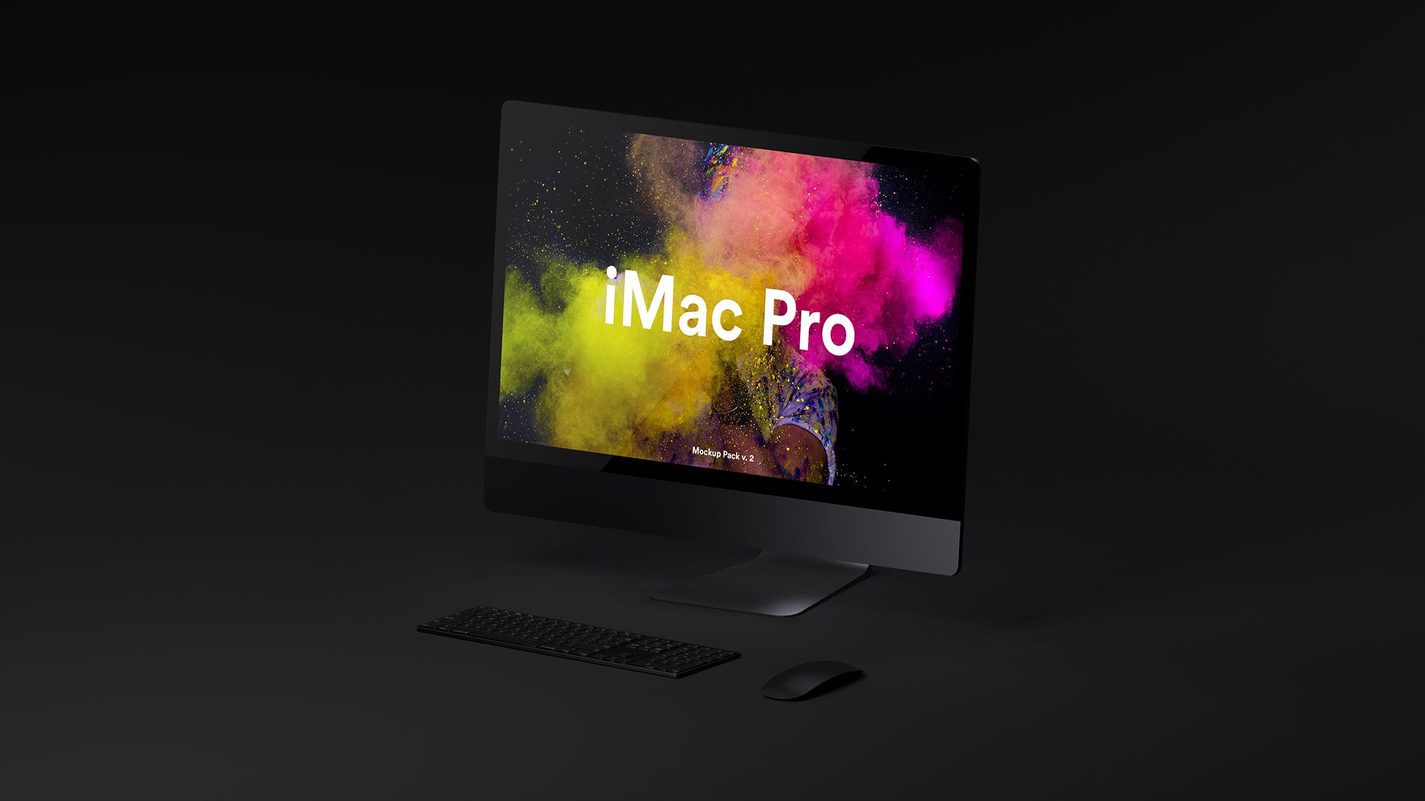 iMac Pro高端一体机电脑屏幕演示第一素材精选样机 Dark iMac Pro Mockup插图(13)