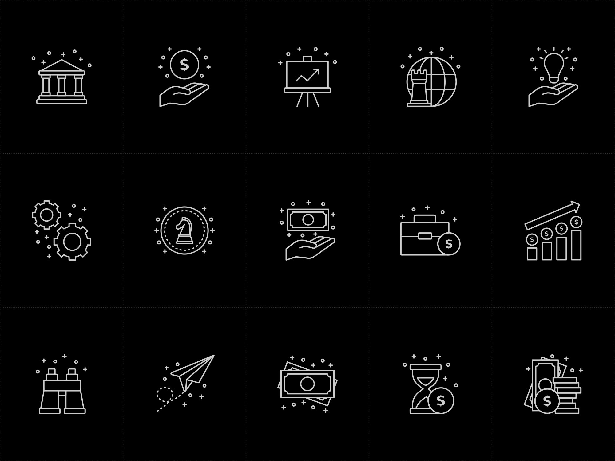 商务主题矢量线性蚂蚁素材精选图标 Vector Business Icons插图(1)