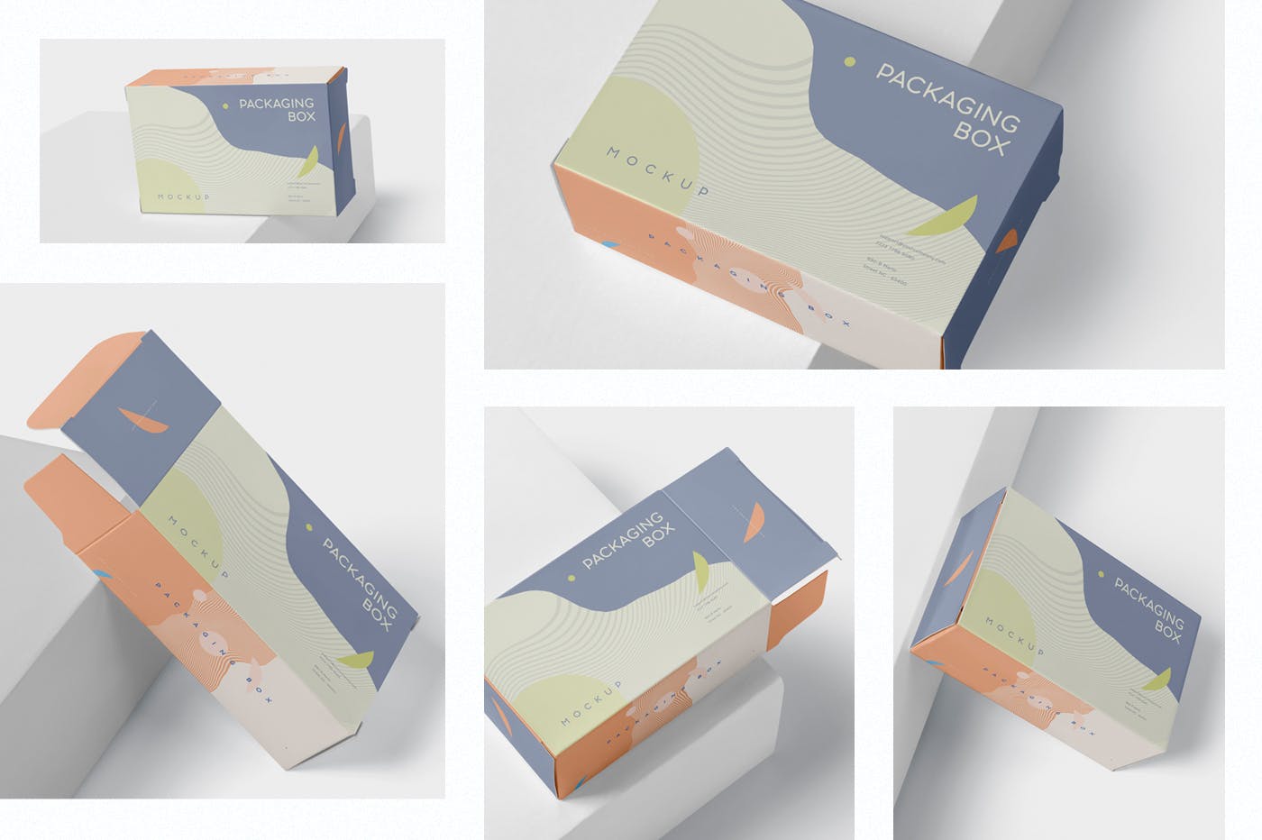 扁平矩形产品包装盒效果图大洋岛精选 Package Box Mockup – Slim Rectangle Shape插图1