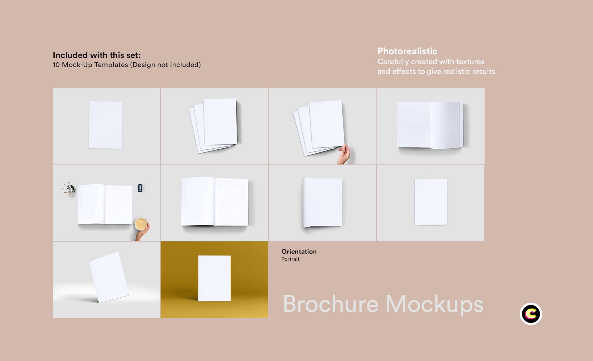 企业画册封面&版式设计效果图样机第一素材精选 Brochure Mock Up插图(2)