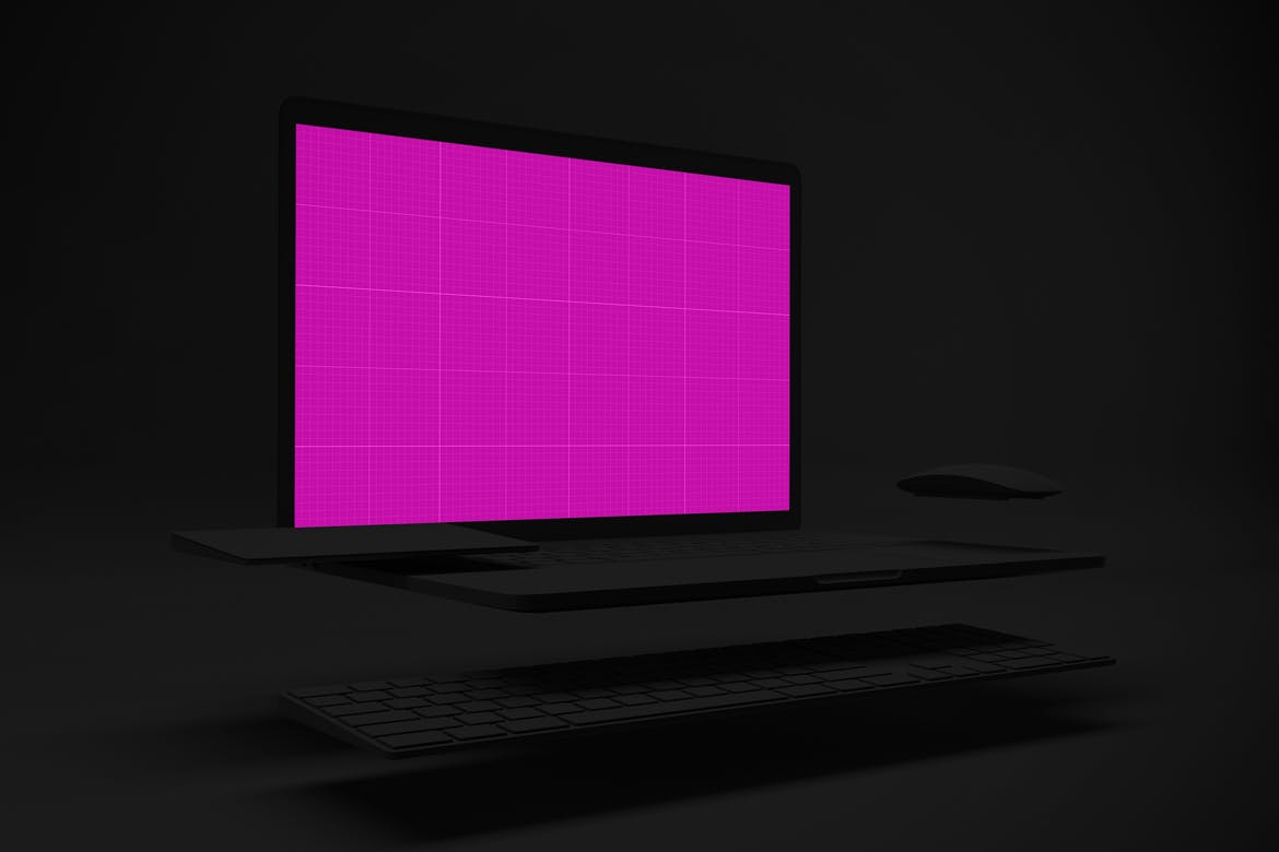 暗黑背景MacBook Pro笔记本电脑设计图预览第一素材精选样机v3 Dark Macbook Pro Mockup V.3插图(11)