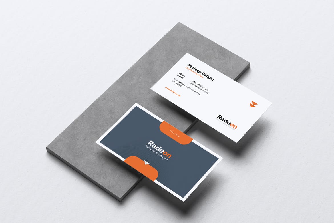 创意代理公司宣传单和蚂蚁素材精选名片模板 RADEON Creative Agency Flyer & Business Card插图(2)