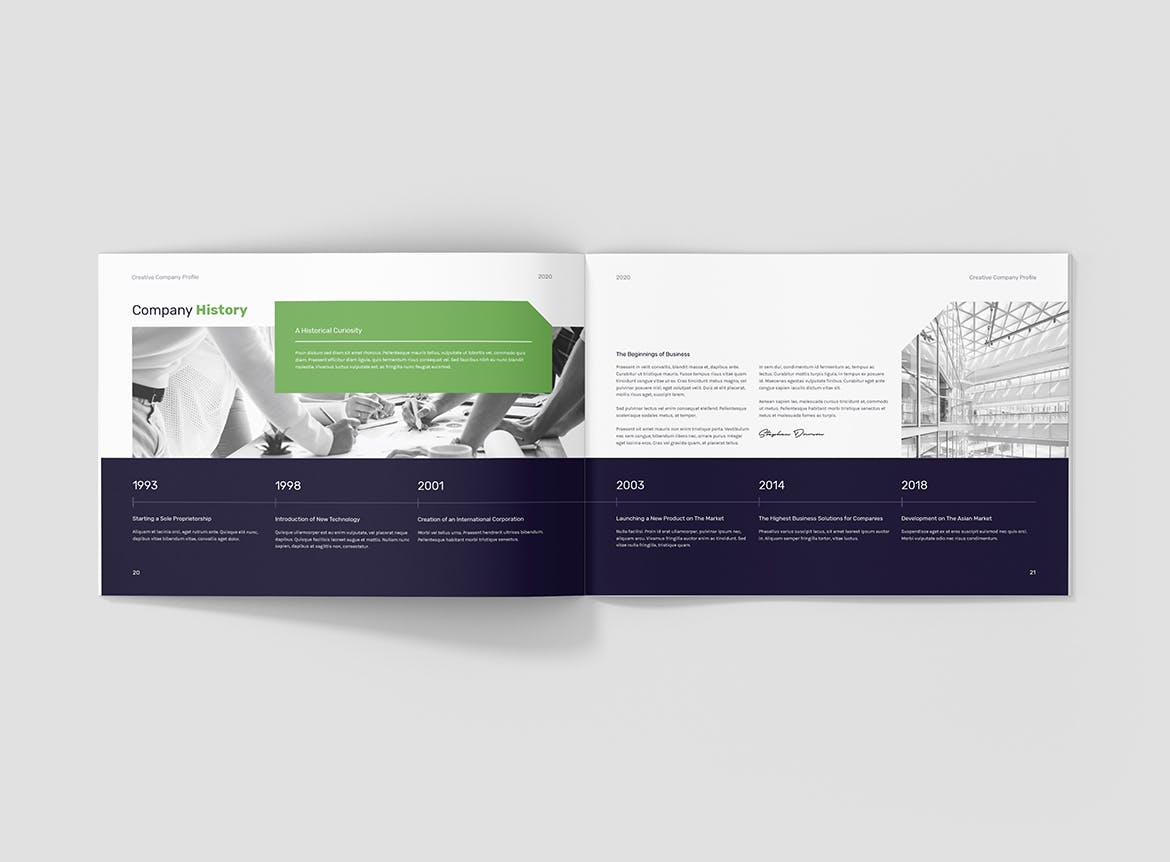 创意多用途横版设计风格企业公司画册排版设计模板 Creative Multipurpose Company Profile Landscape插图11