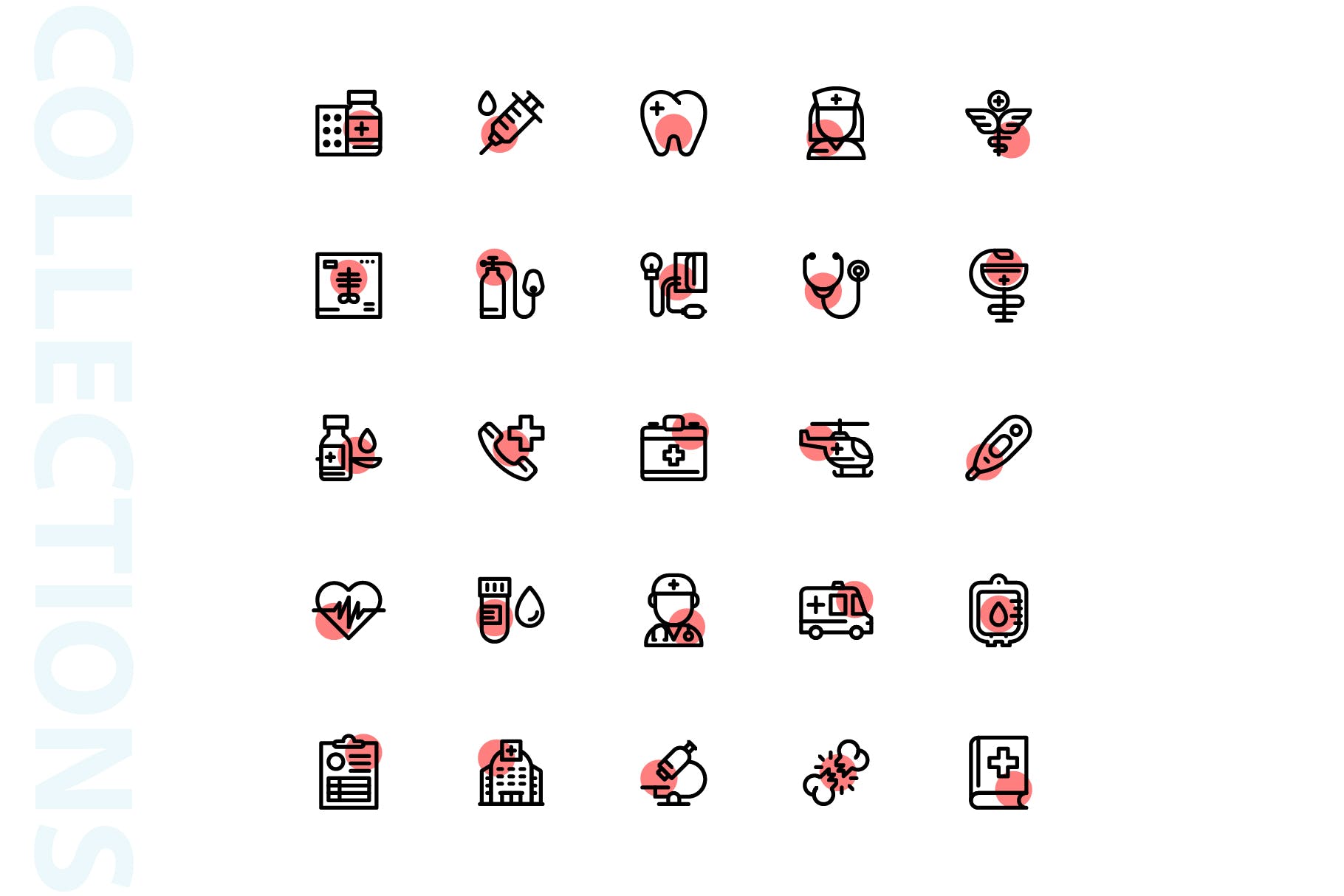 25枚医疗药物主题矢量阴影第一素材精选图标v3 Medical Shape Icons插图(3)