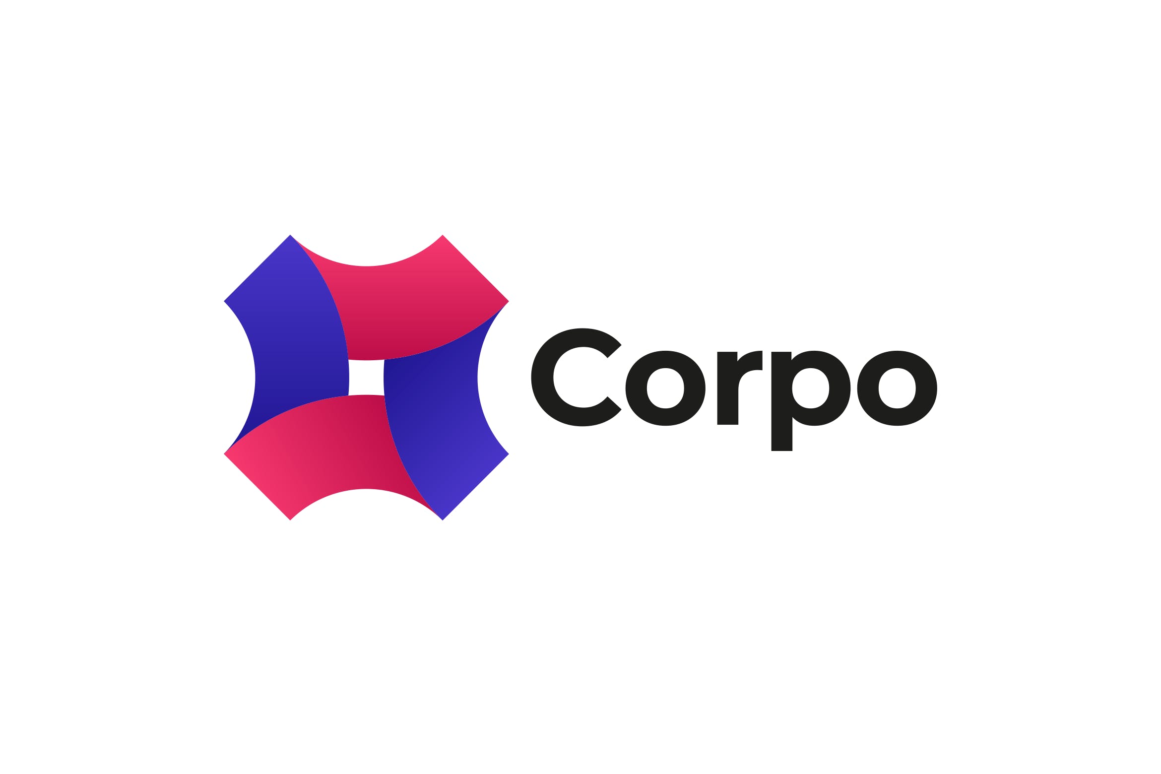 商务合作&协同文化几何图形Logo设计第一素材精选模板 Corpo Logo插图