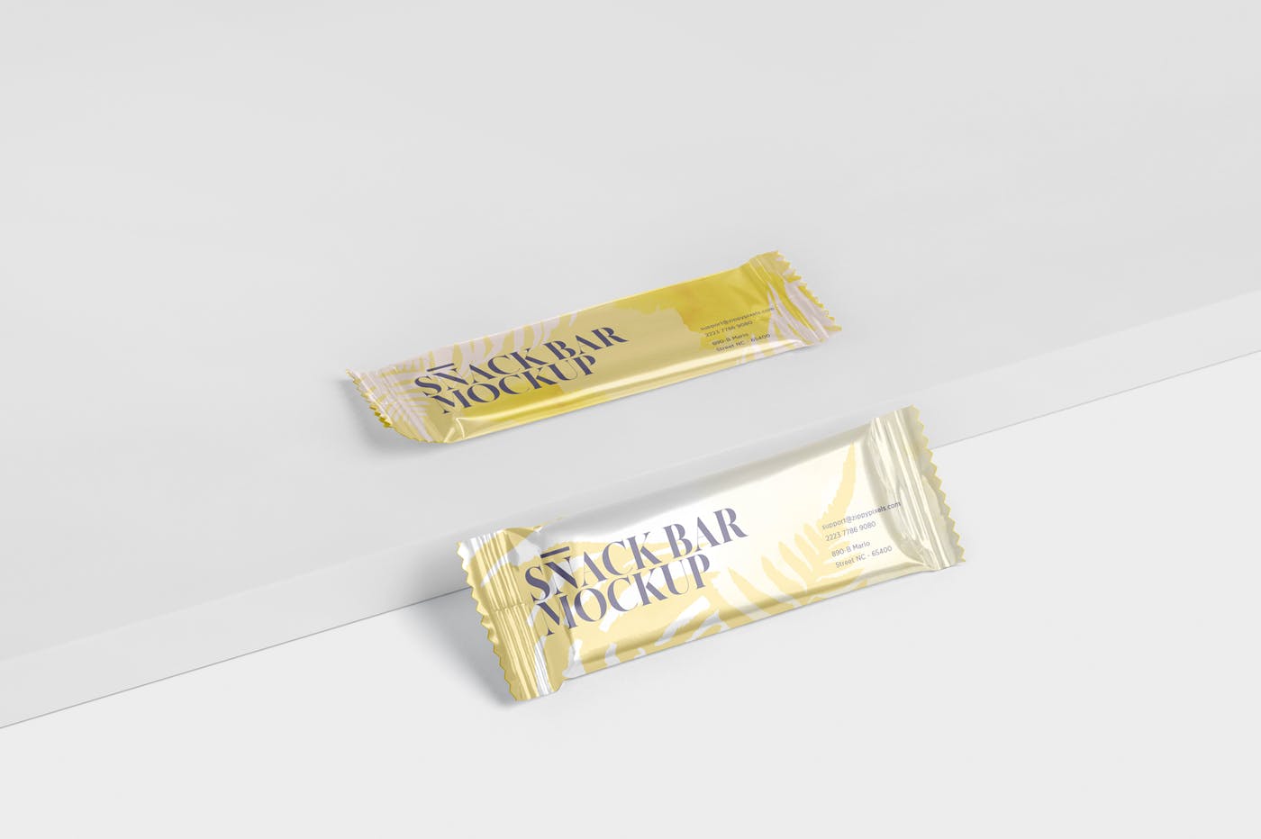 零食糖果包装袋设计效果图第一素材精选 Snack Bar Mockup – Slim Rectangular插图(5)