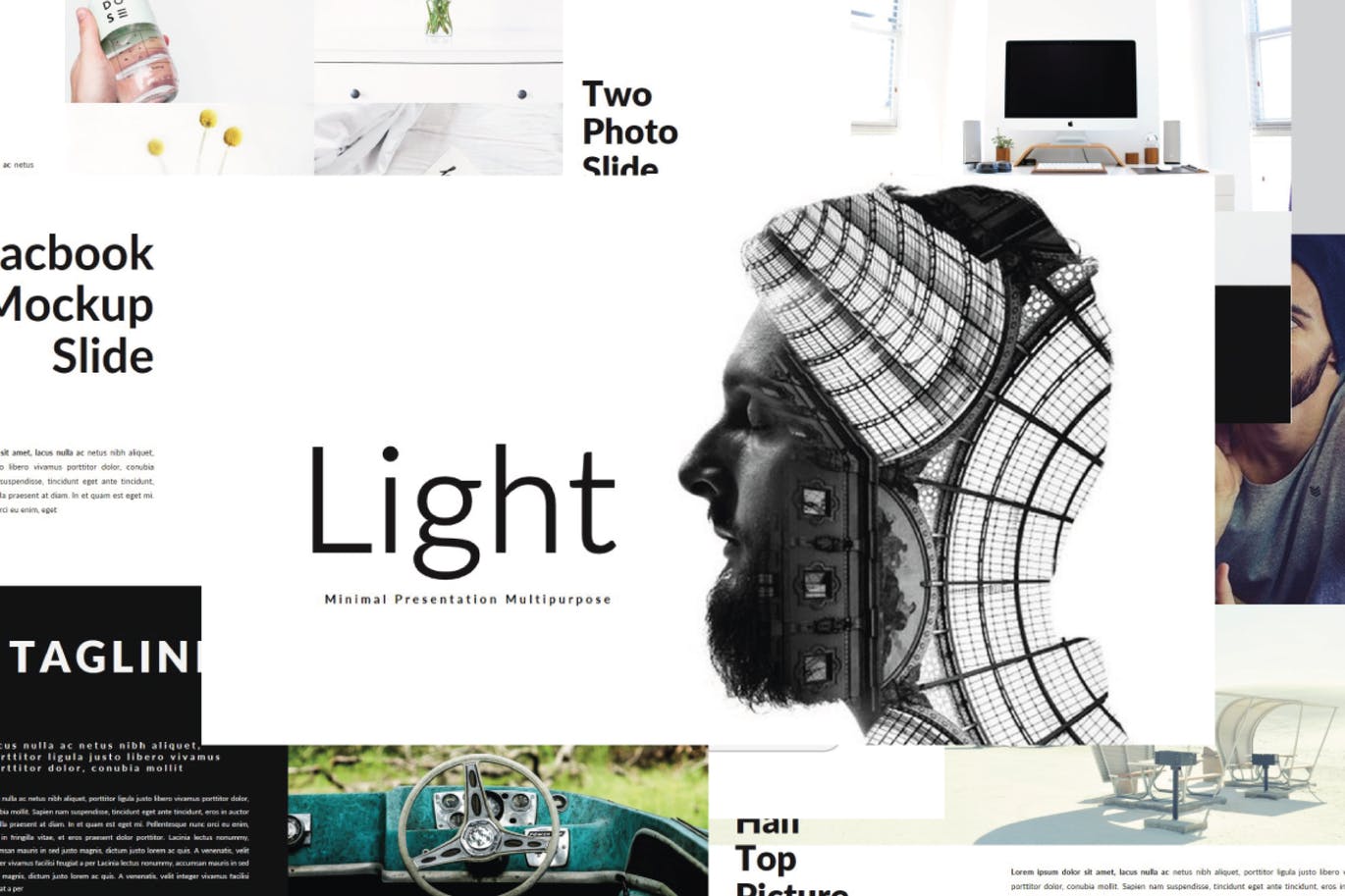 创意设计服务商企业资料第一素材精选PPT模板 Lights | Powerpoint Template插图