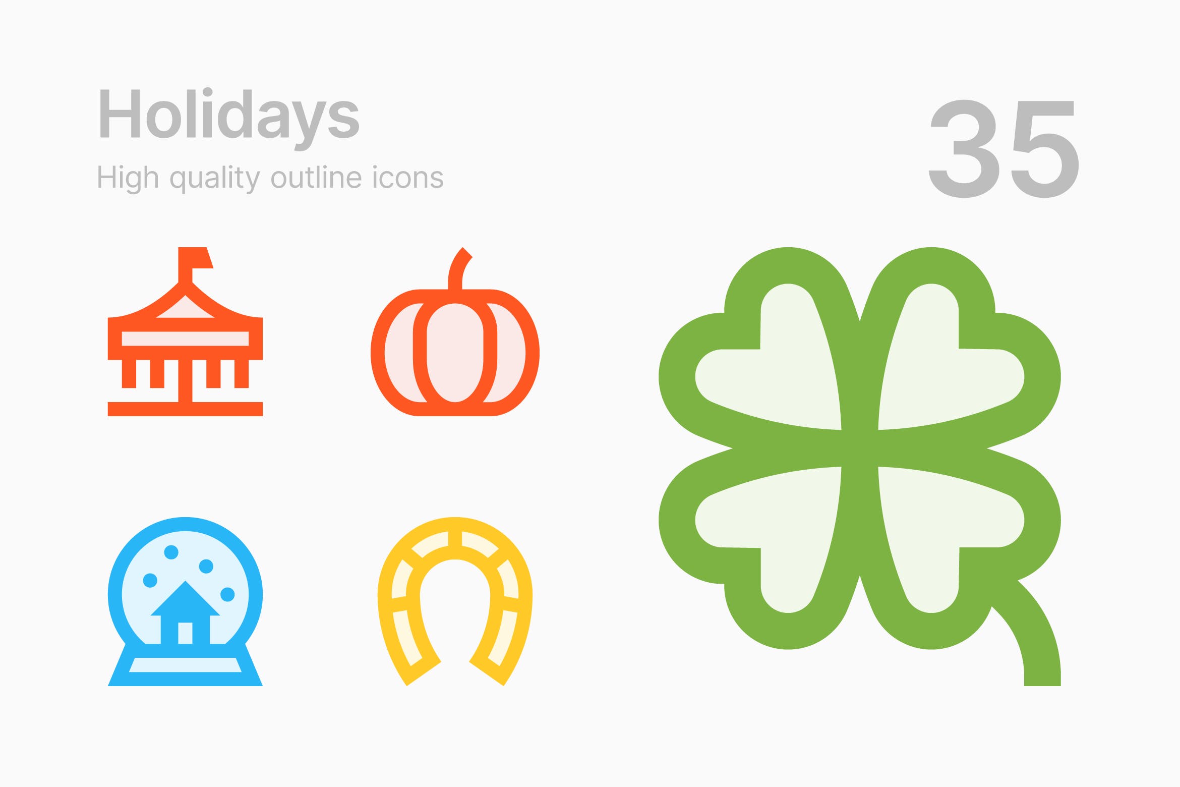 35枚节日主题轮廓线条矢量第一素材精选图标 Holidays插图
