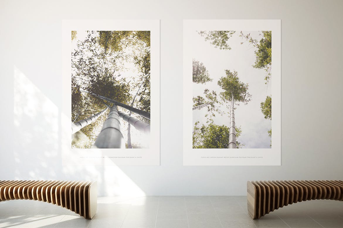 居家大厅大幅画框相框样机蚂蚁素材精选模板 Poster Mockup插图(2)