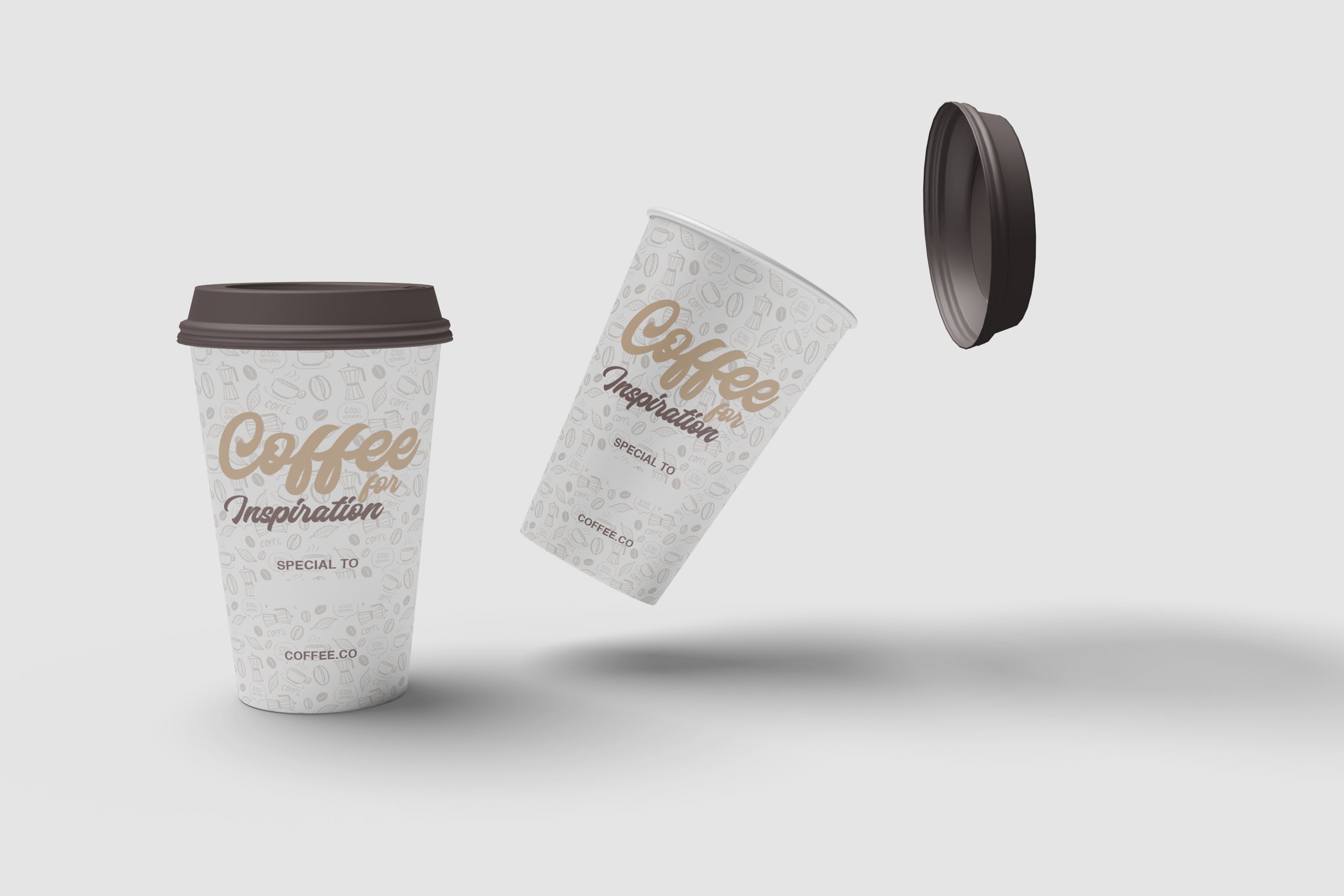 咖啡纸杯外观图案设计预览第一素材精选 Cup of Coffee Mockup插图