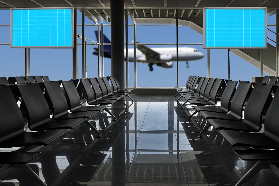 机场航站楼电视屏幕广告设计效果图样机蚂蚁素材精选v01 Airport_Terminal-01插图(4)