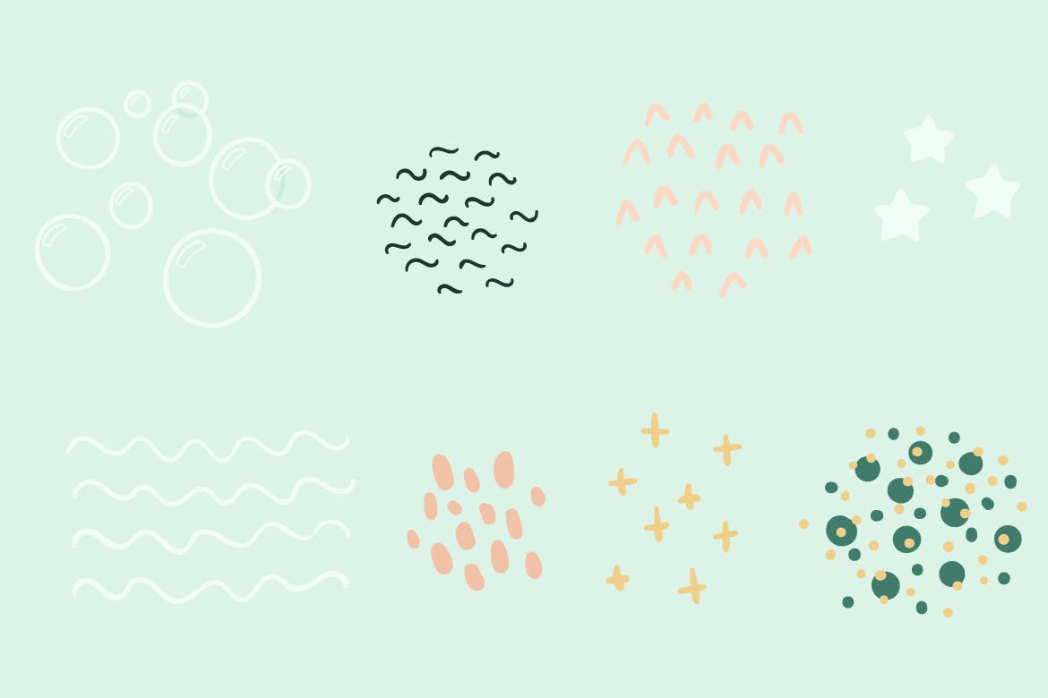 可爱小青蛙手绘矢量图形第一素材精选设计素材 Cute Little Frogs Vector Graphic Set插图(7)