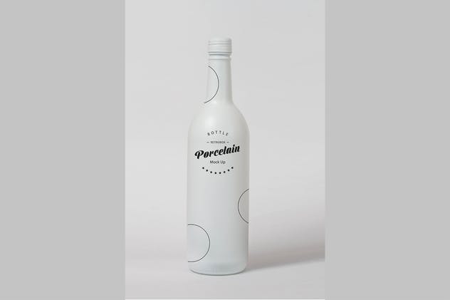 白色铝制饮料瓶外观设计效果图第一素材精选 Porcelain Bottle Mock Up插图(1)
