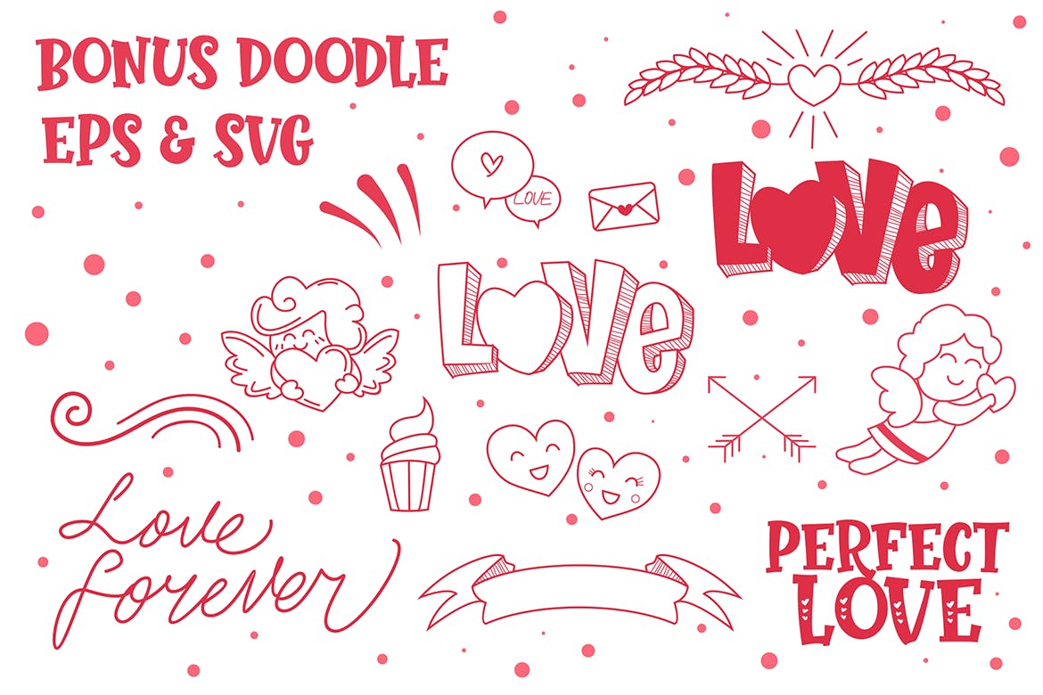 完美爱心英文衬线字体第一素材精选 Perfect Love – Mother Favorite Font插图(4)
