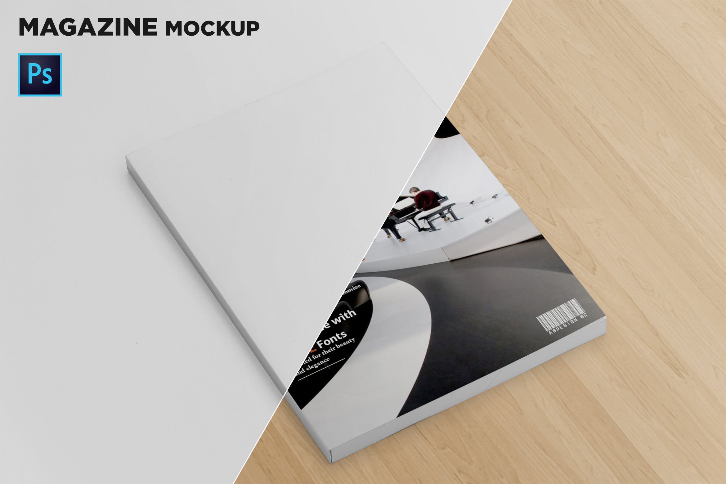 杂志封面设计透视图样机第一素材精选 Magazine Cover Mockup Perspective View插图