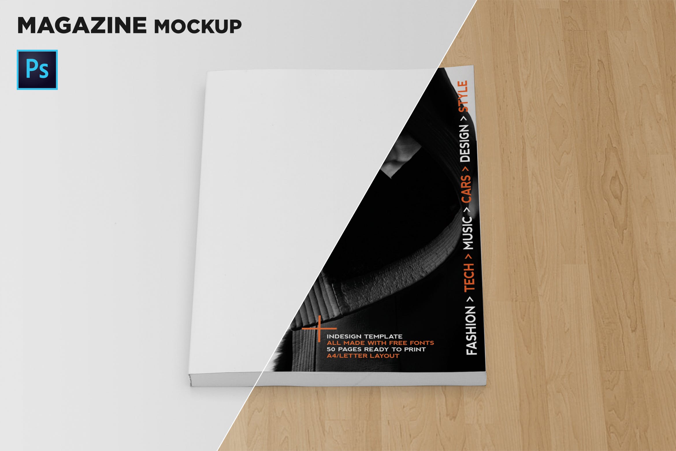 杂志封面印刷效果图样机第一素材精选模板 Magazine Cover Mockup插图