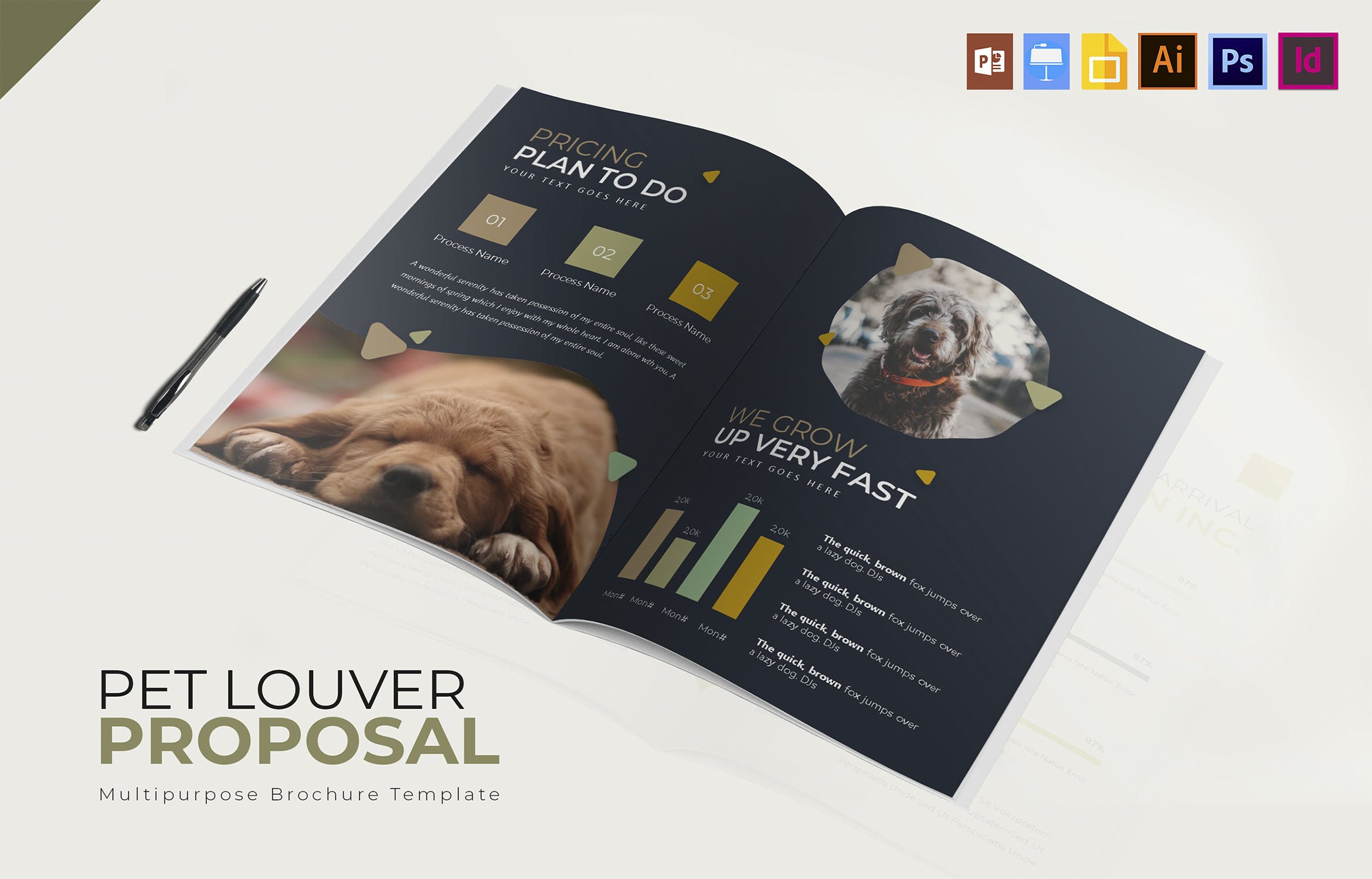 宠物主题宣传画册设计模板 Pets Louver | Brochure Template插图2