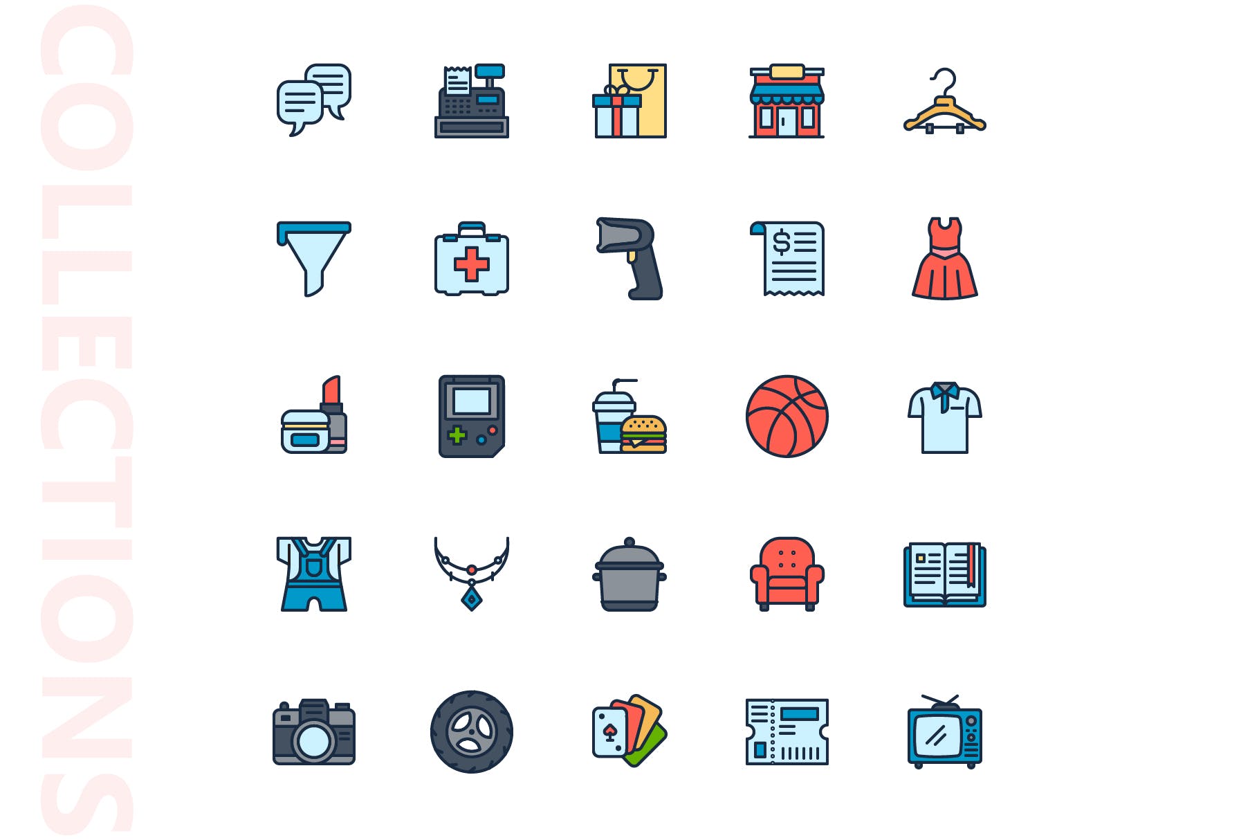 25枚网上购物电子商务矢量填充色第一素材精选图标v2 Shopping E-Commerce Filled Icons插图(3)