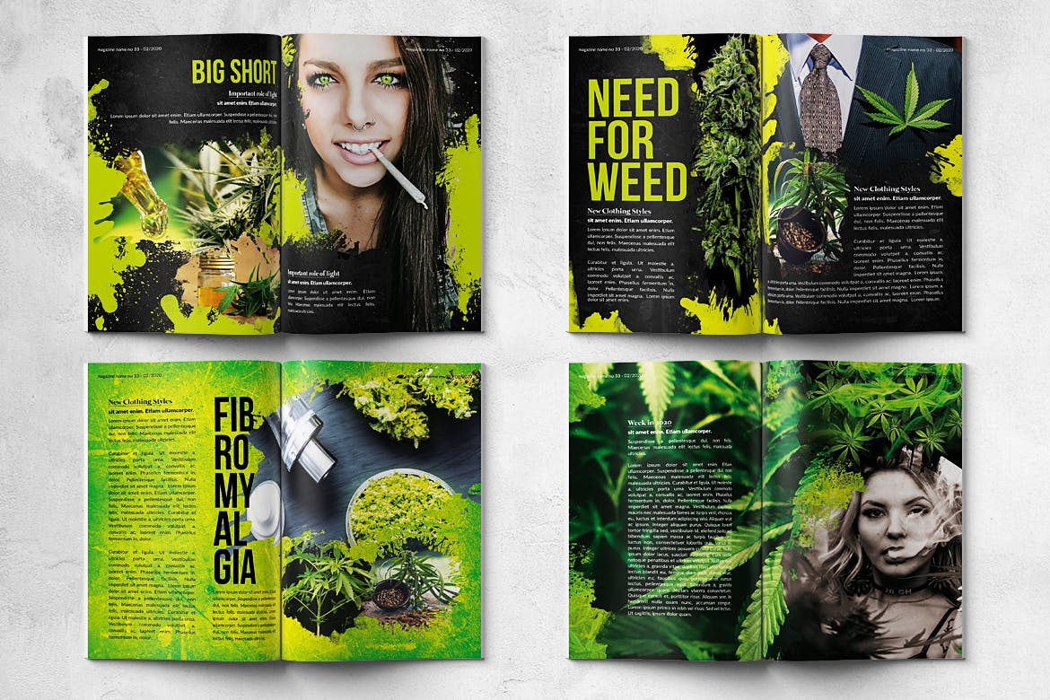 大麻生物研究主题蚂蚁素材精选杂志排版设计模板 Cannabis Magazine – A4 & US Letter – 28 pgs插图(3)
