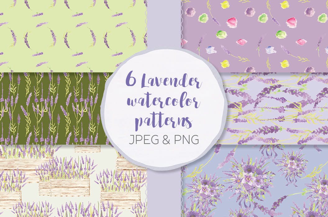 薰衣草绽放水彩剪贴画蚂蚁素材精选PNG素材 Lavender Blooms: Watercolor Clip Art Bundle插图(6)