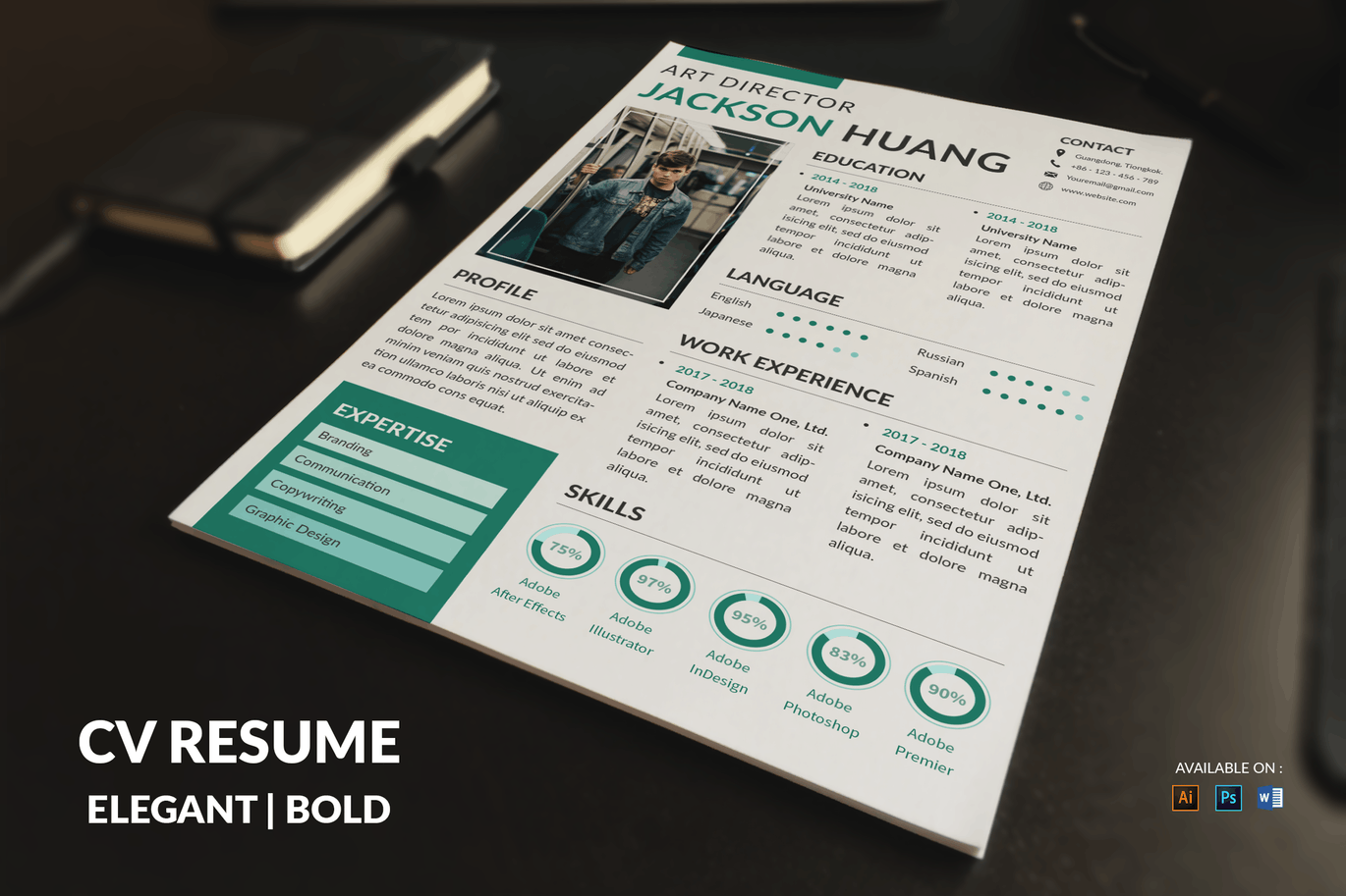 创意艺术经理/总监第一素材精选简历模板 CV Resume Modern And Clean插图