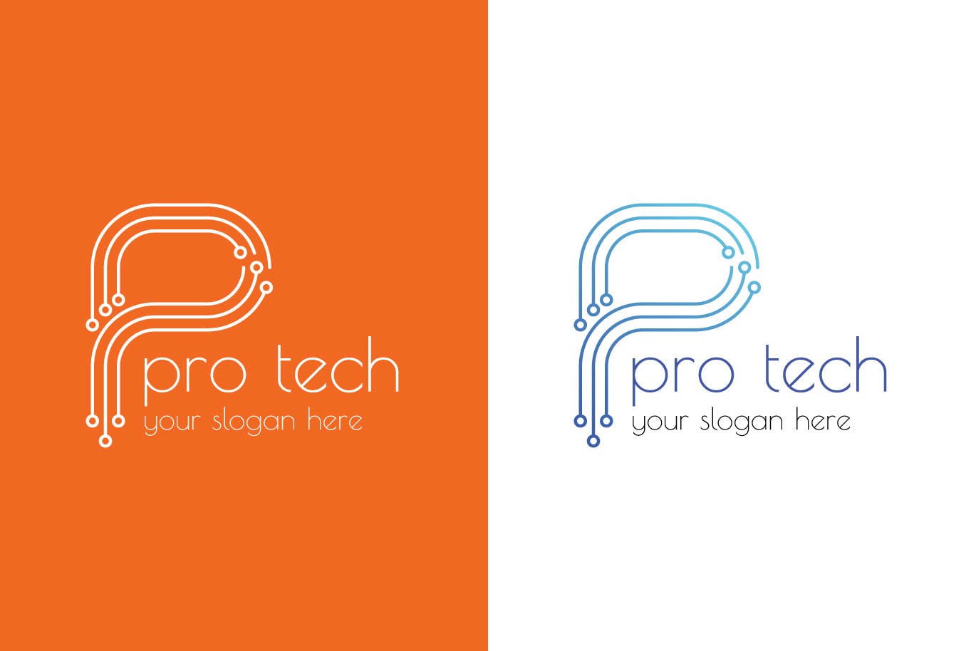 字母P创意图形企业Logo设计第一素材精选模板 Letter Based Business Logo Template插图(1)