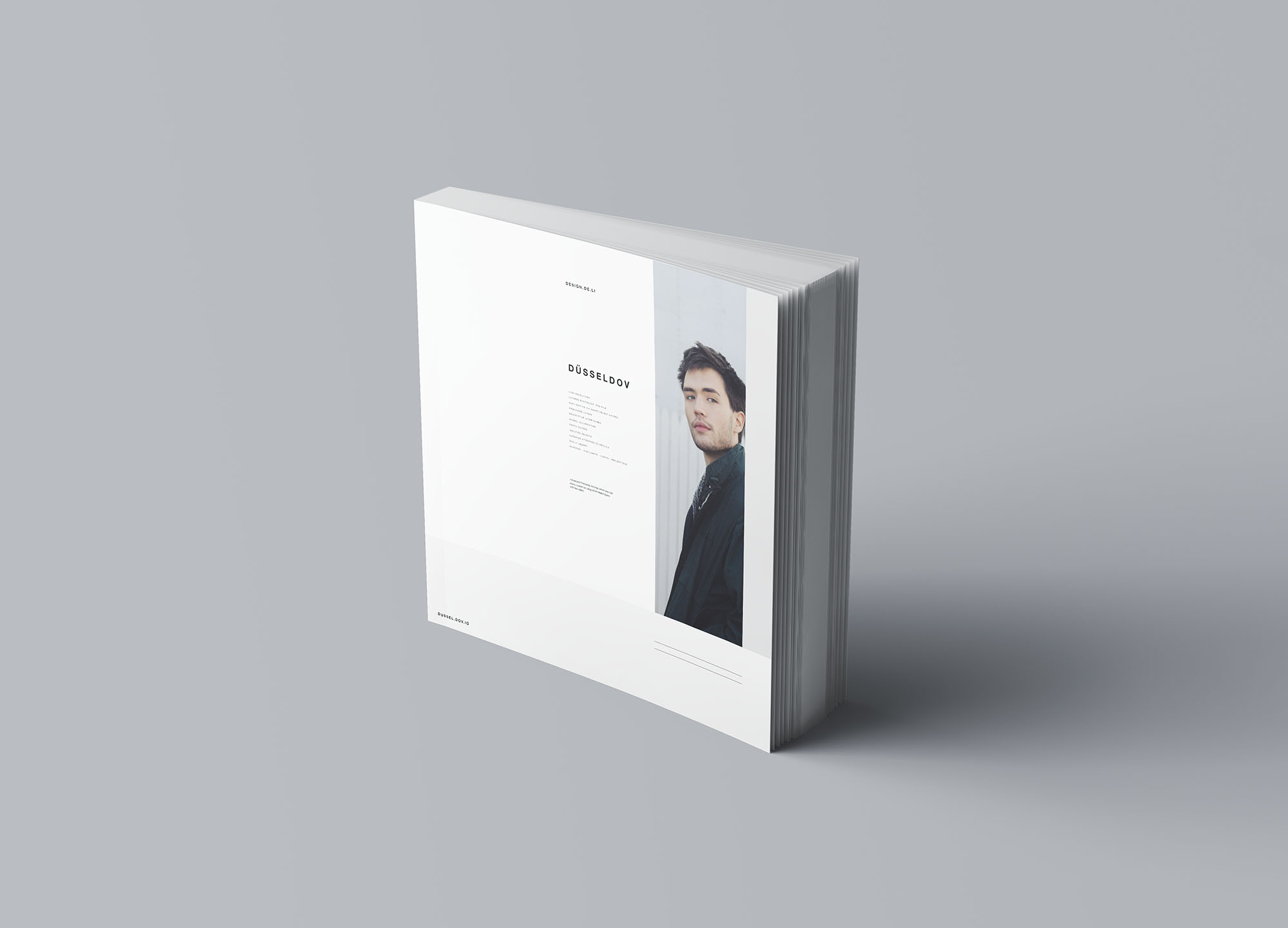 方形软封图书内页版式设计效果图样机第一素材精选 Square Softcover Book Mockup插图(6)