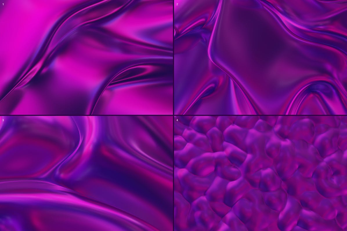 3D绘制粉紫色抽象波纹背景图素材 Abstract 3D Rendering of Waves –  Pink And Purple插图6