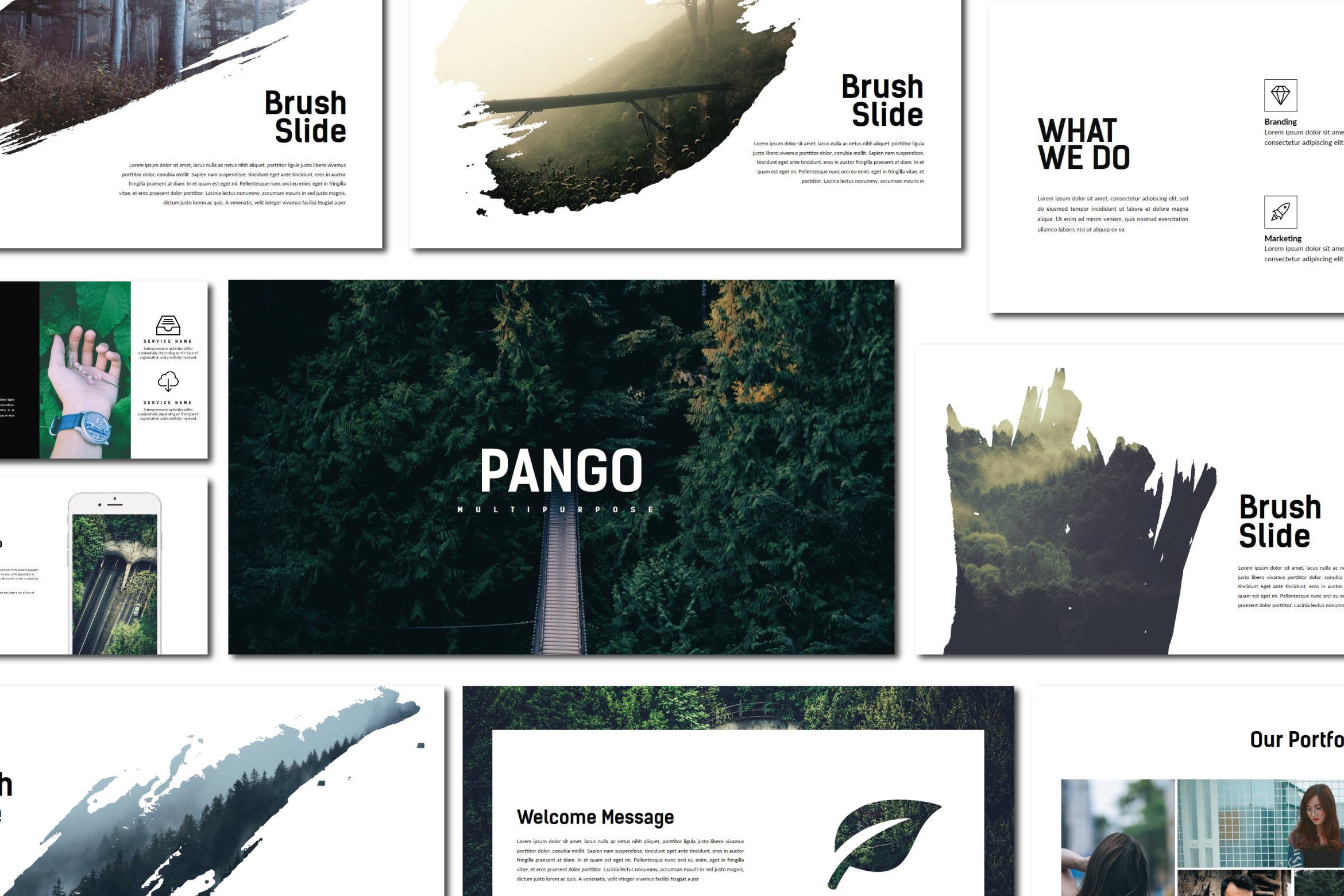 创意摄影/设计/策划工作室大洋岛精选PPT模板 Pango | Powerpoint Template插图