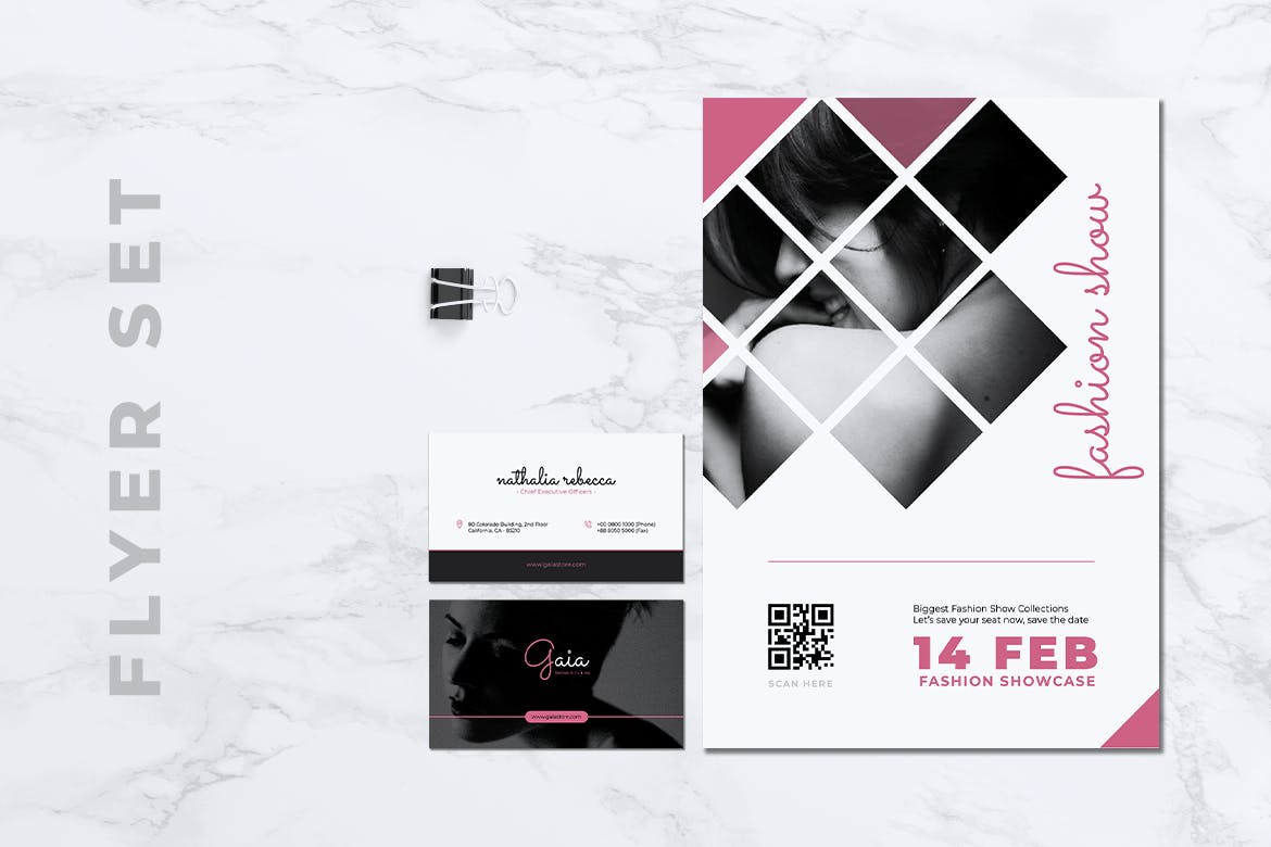 时装秀/活动传单&名片设计模板 GAIA Fashion Show / Event Flyer & Business Card插图(4)