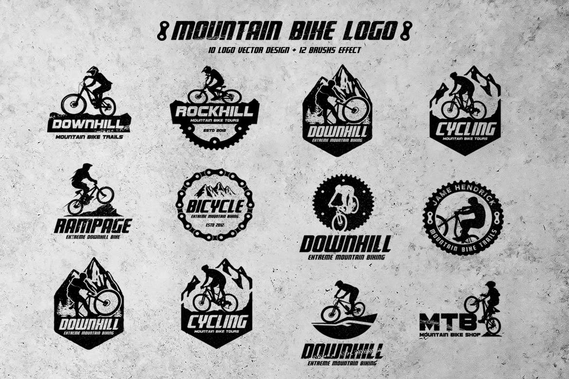山地车品牌Logo商标设计模板 Mountain Bike Logo插图2