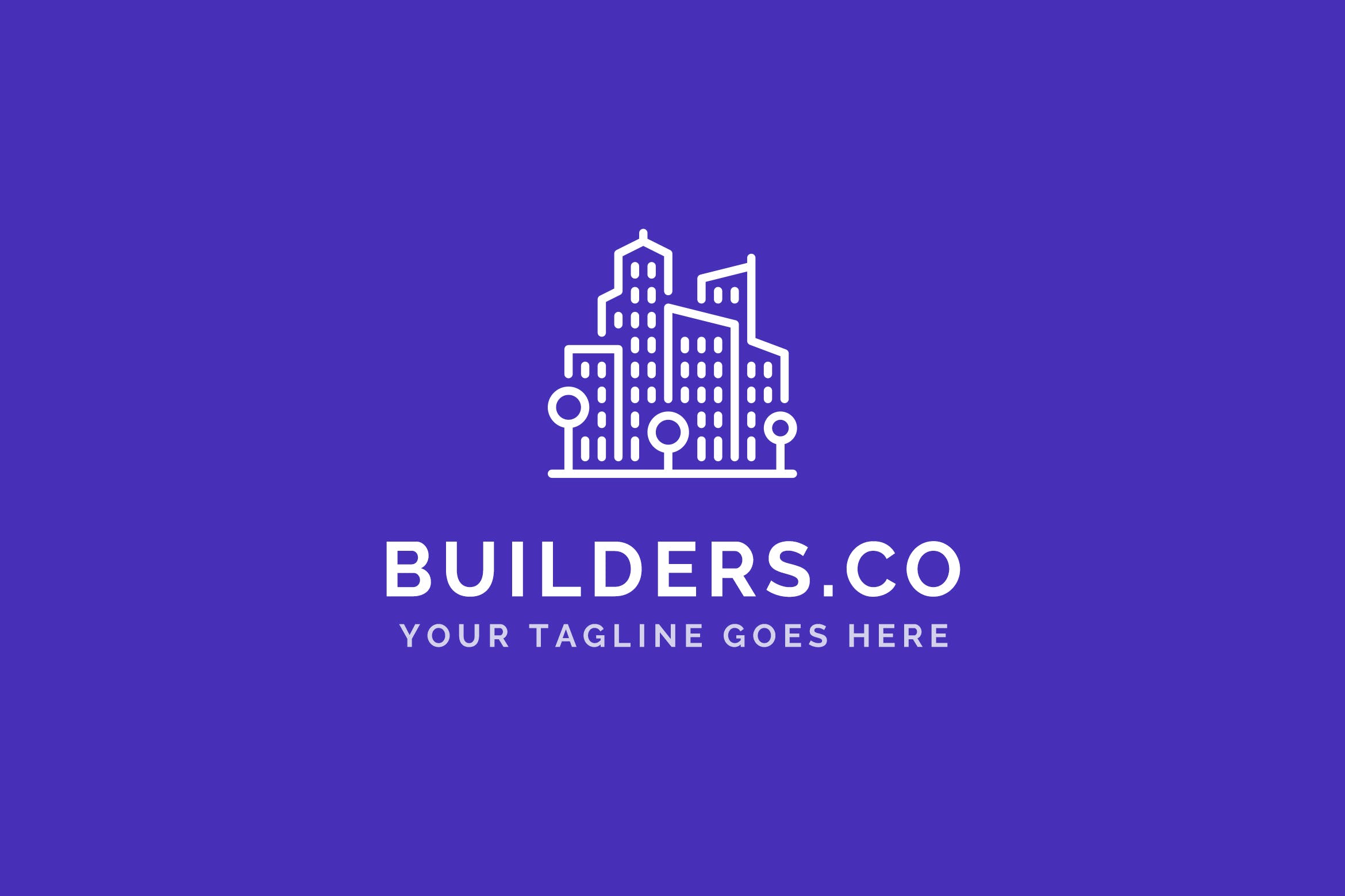 建筑基建/建筑设计策划公司Logo设计蚂蚁素材精选模板 Builders Co – Construction Company Logo Template插图