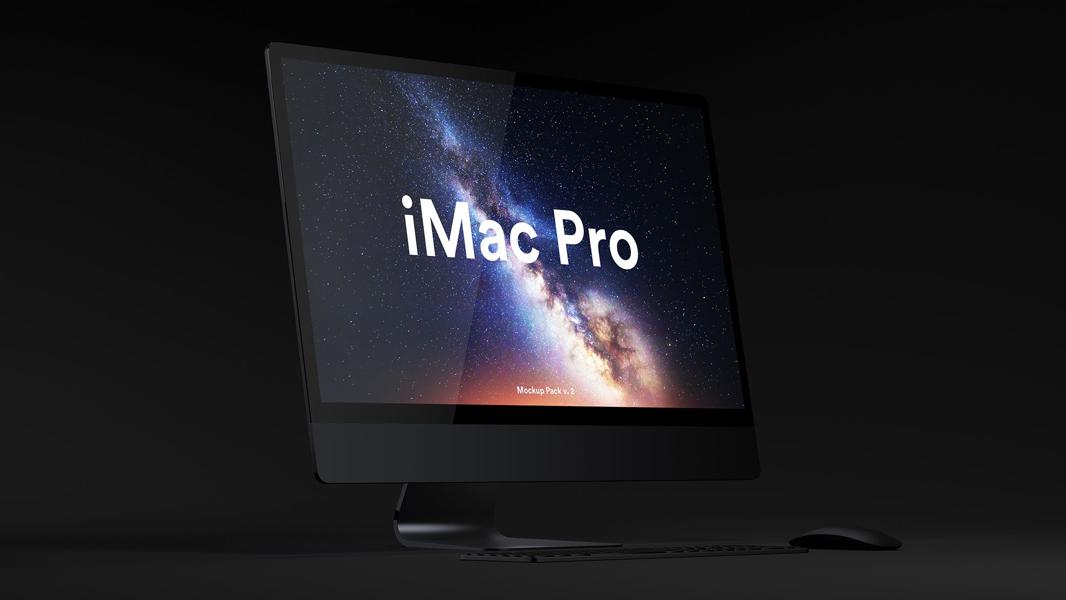 iMac Pro高端一体机电脑屏幕演示第一素材精选样机 Dark iMac Pro Mockup插图(9)