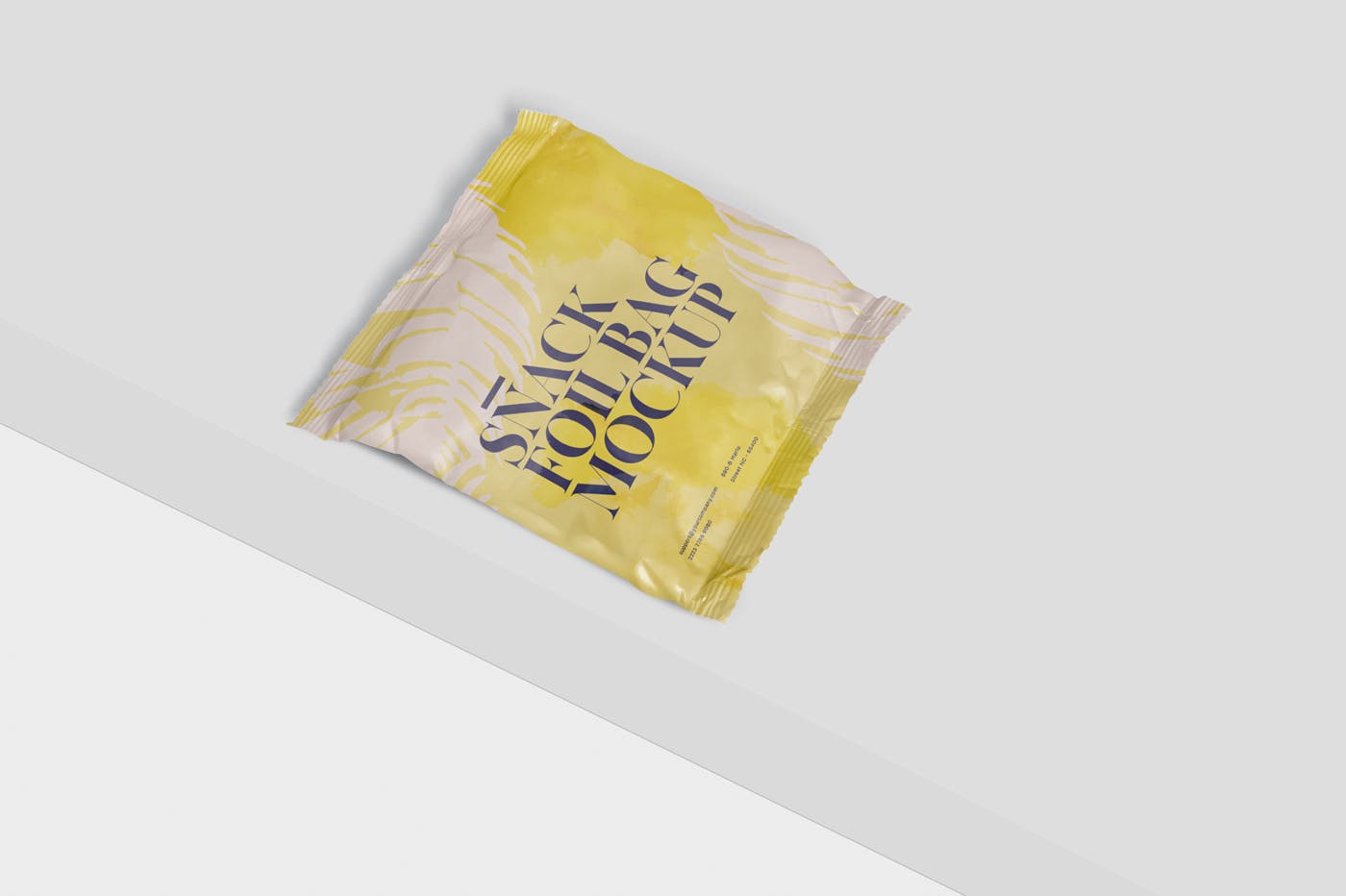 小吃零食铝箔包装袋设计图第一素材精选 Snack Foil Bag Mockup – Square Size – Small插图(2)
