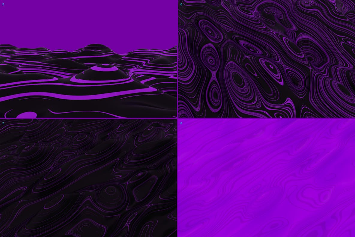 16种三维抽象波浪线高清背景图素材 3D Abstract Wavy Lines Backgrounds插图7